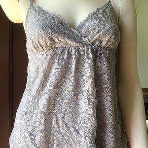 New York & Co. Baby Doll Tank Top grey size medium